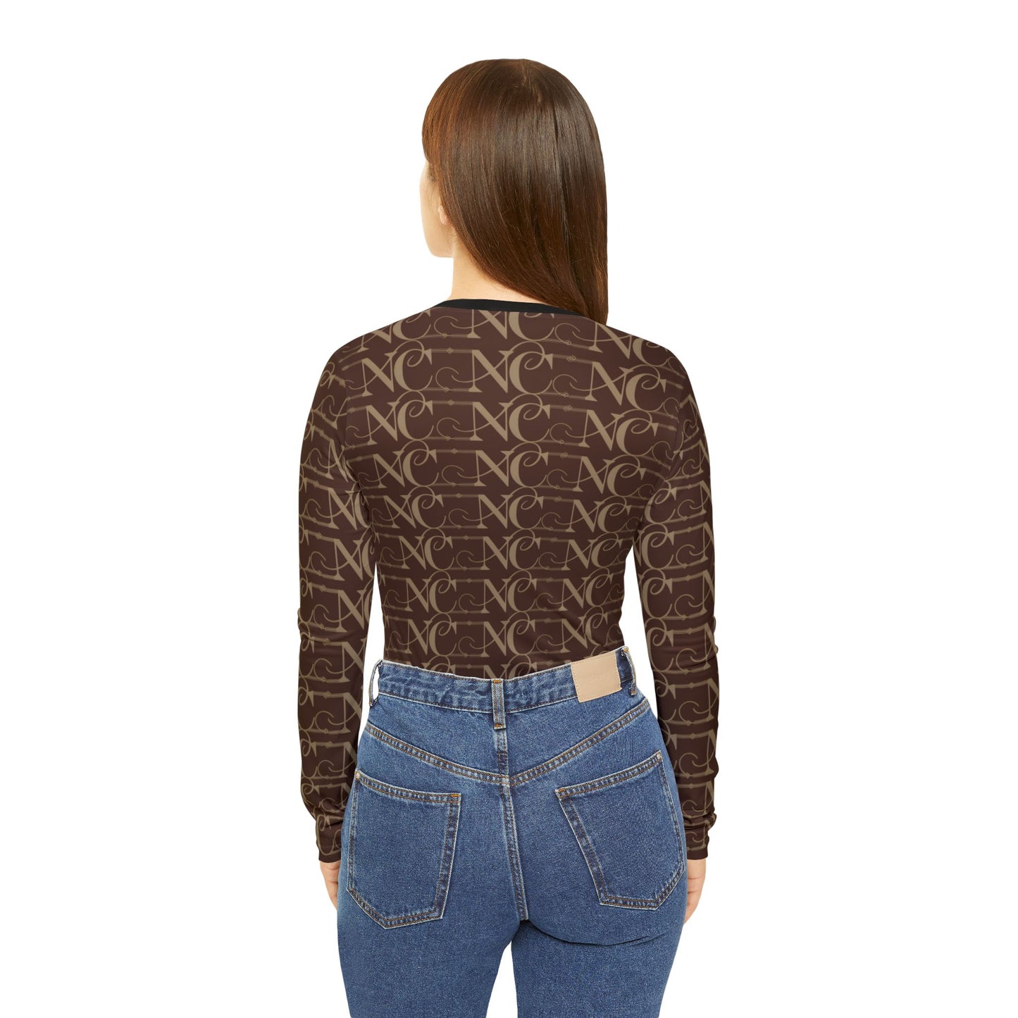 Chic Women's Long Sleeve V-Neck Shirt with Elegant Pattern