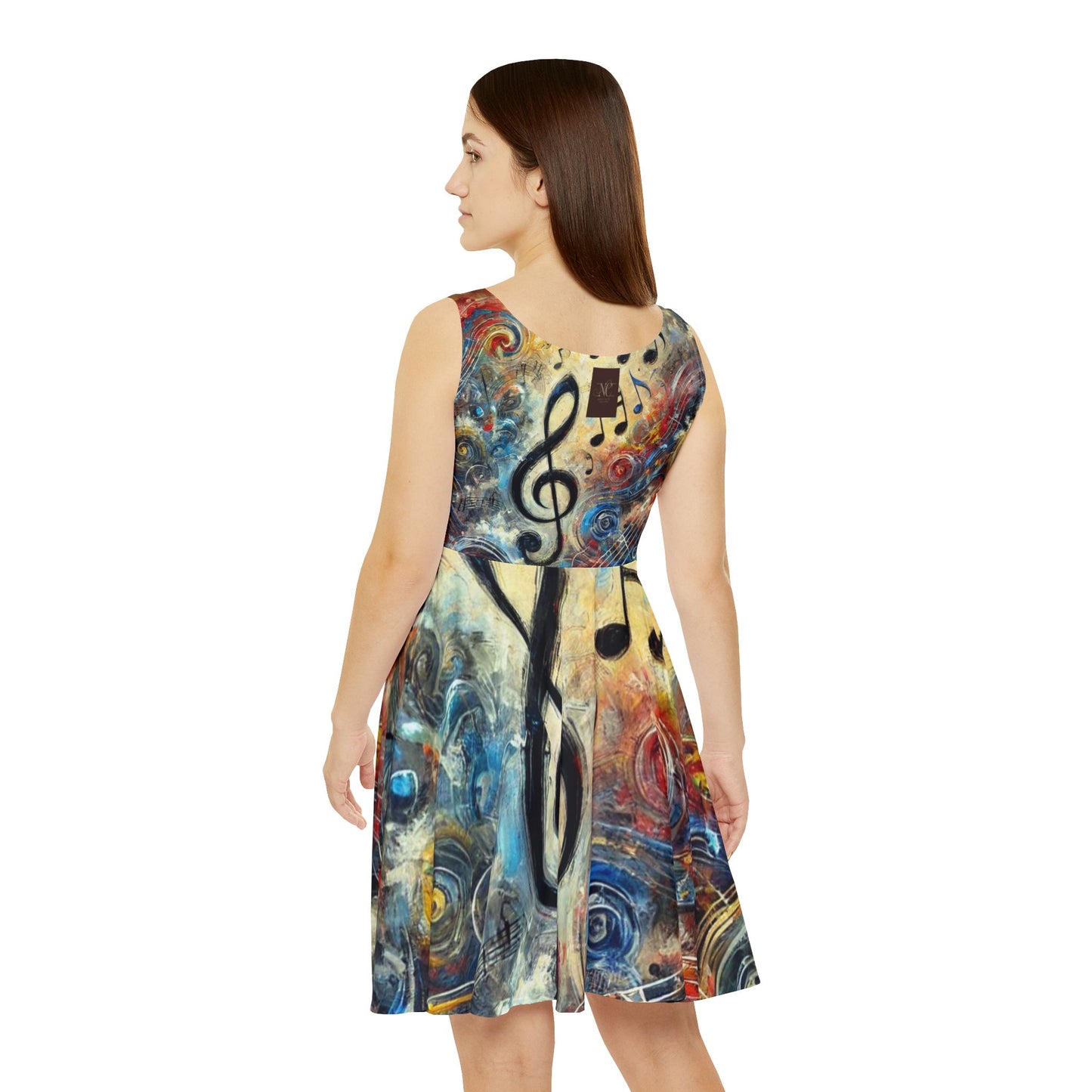 Musical Note Women's Skater Dress - Colorful and Fun for Music Lovers