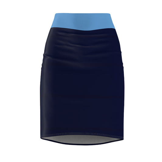 Stylish Women's Pencil Skirt with Blue Accent - Perfect for Office or Casual Wear