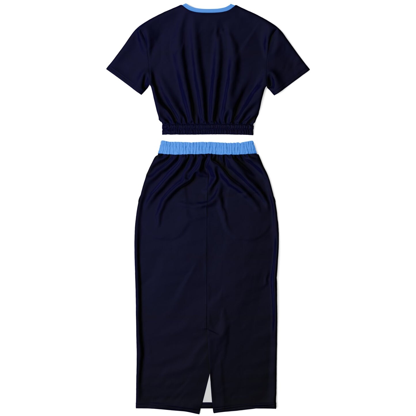 Fashion Cropped Short Sleeve Sweatshirt and Long Pocket Skirt Set