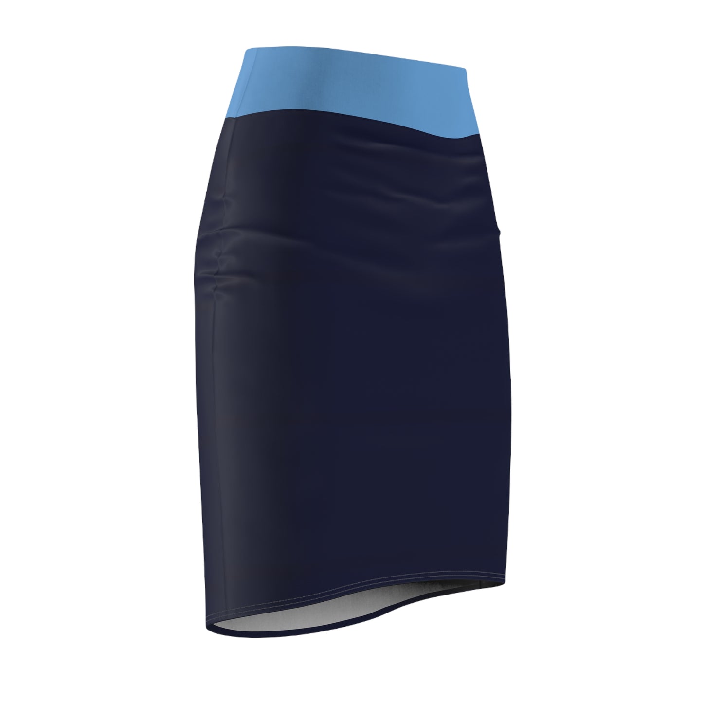 Stylish Women's Pencil Skirt with Blue Accent - Perfect for Office or Casual Wear