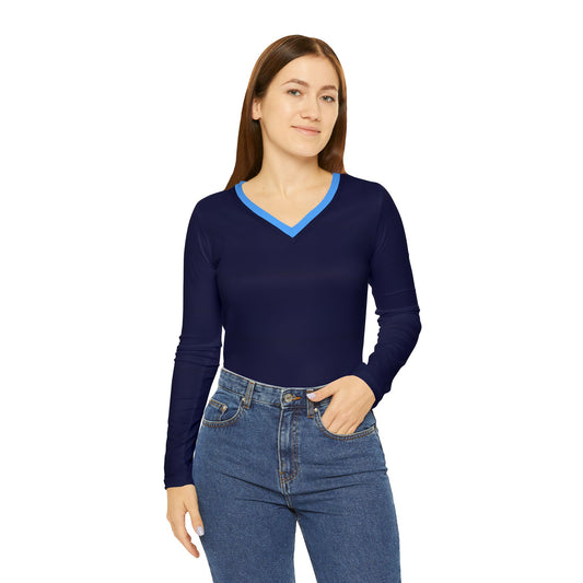 Stylish Women's Long Sleeve V-Neck Shirt - Casual Comfort for Everyday Wear