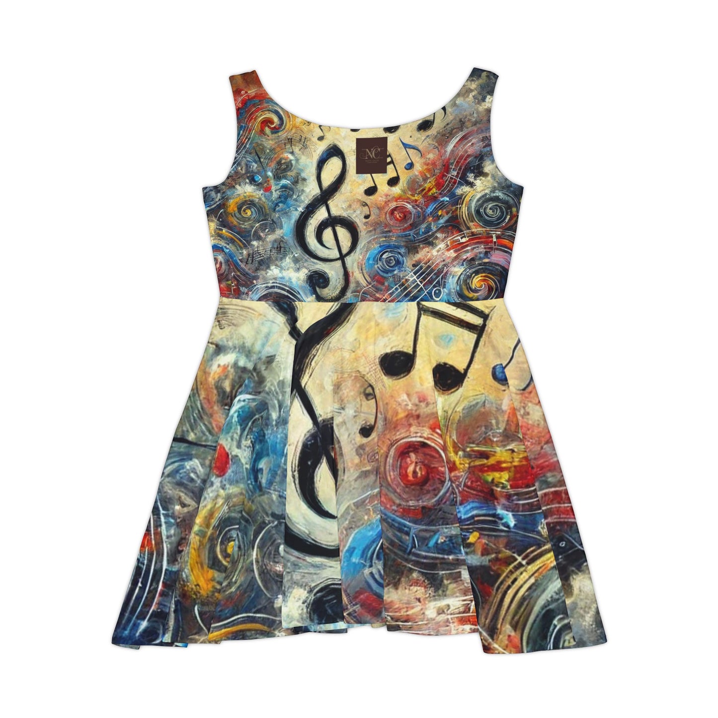 Musical Note Women's Skater Dress - Colorful and Fun for Music Lovers