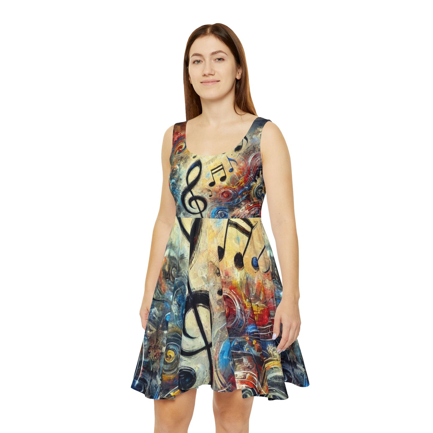 Musical Note Women's Skater Dress - Colorful and Fun for Music Lovers