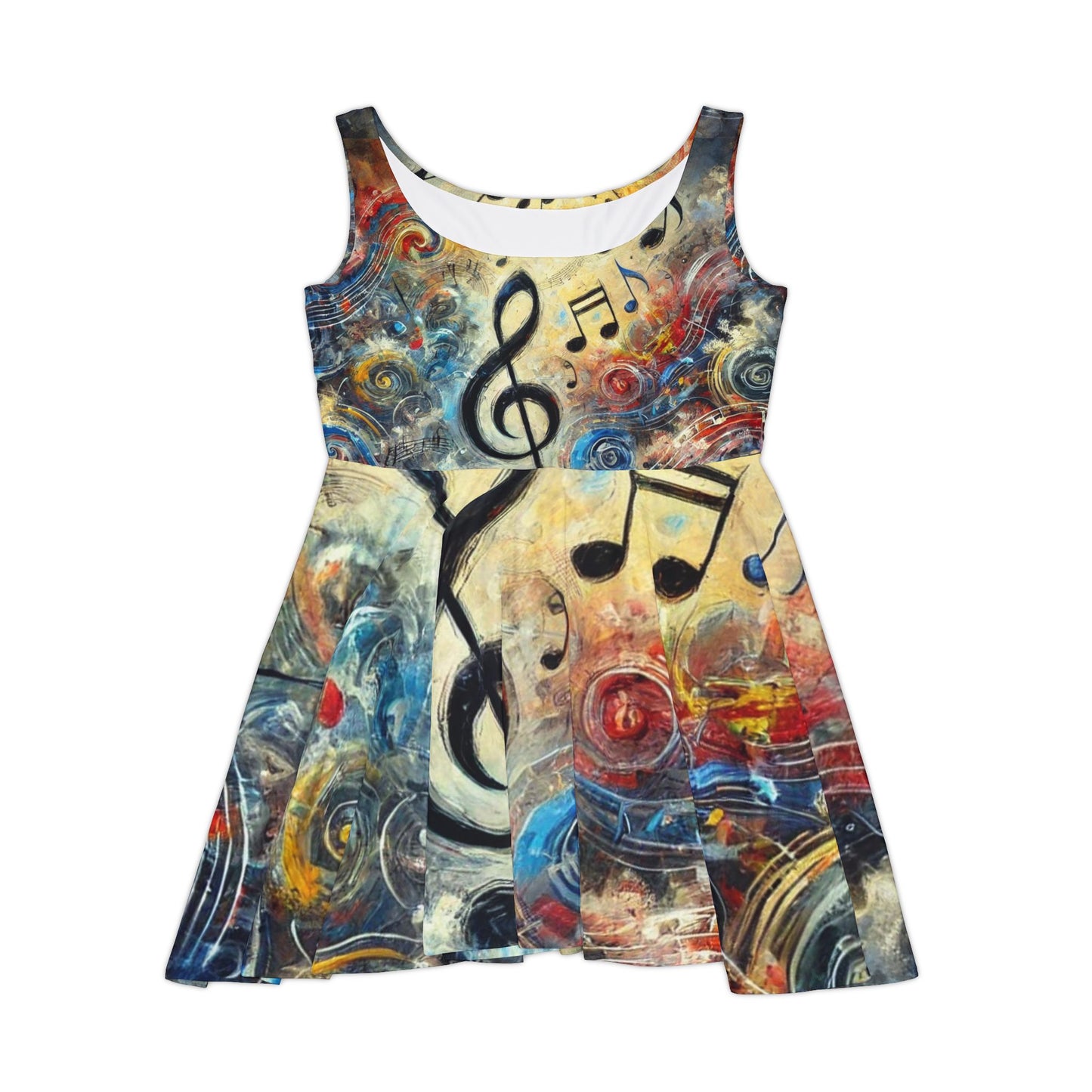 Musical Note Women's Skater Dress - Colorful and Fun for Music Lovers