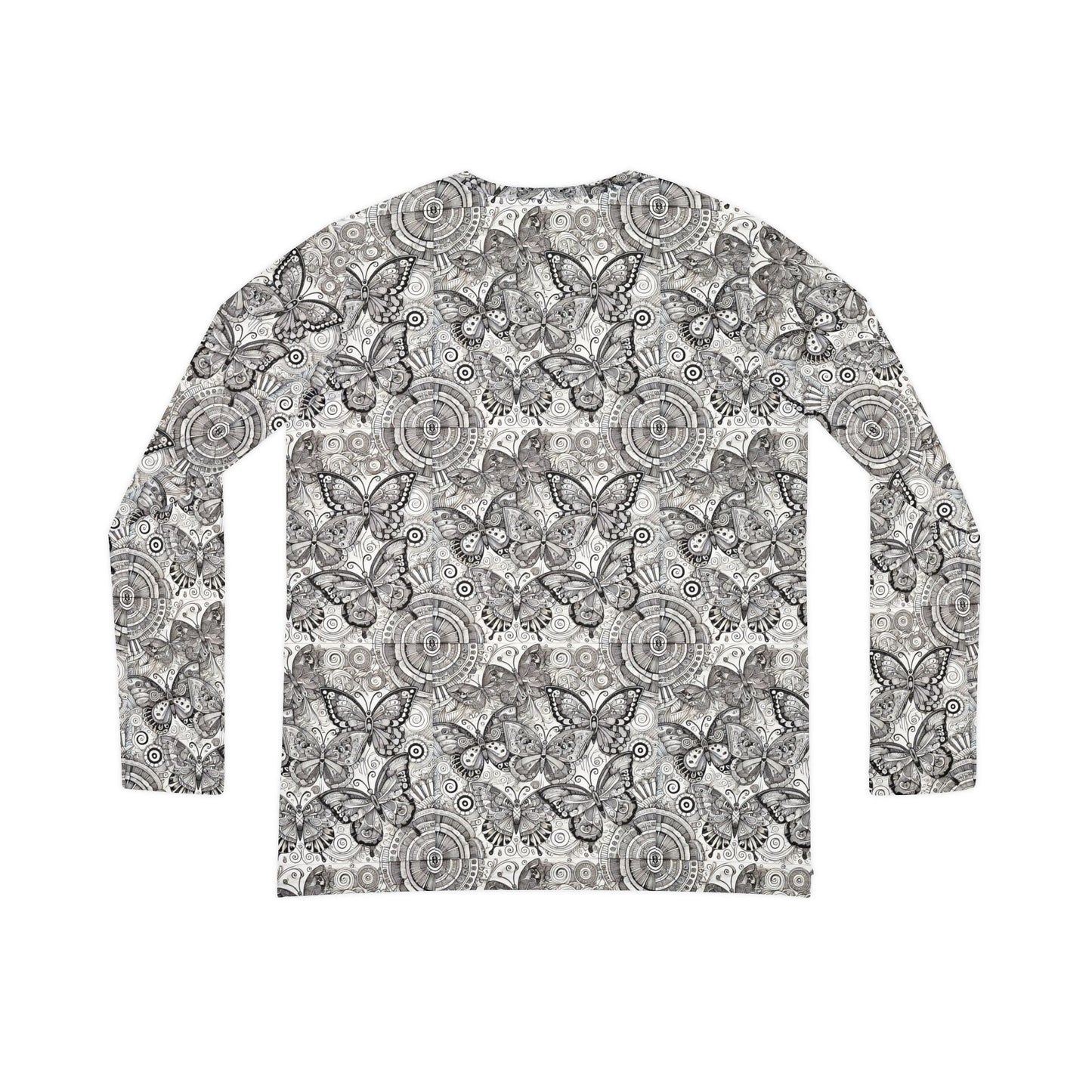 Butterfly Print Women's Long Sleeve V-Neck Shirt - Stylish & Comfortable