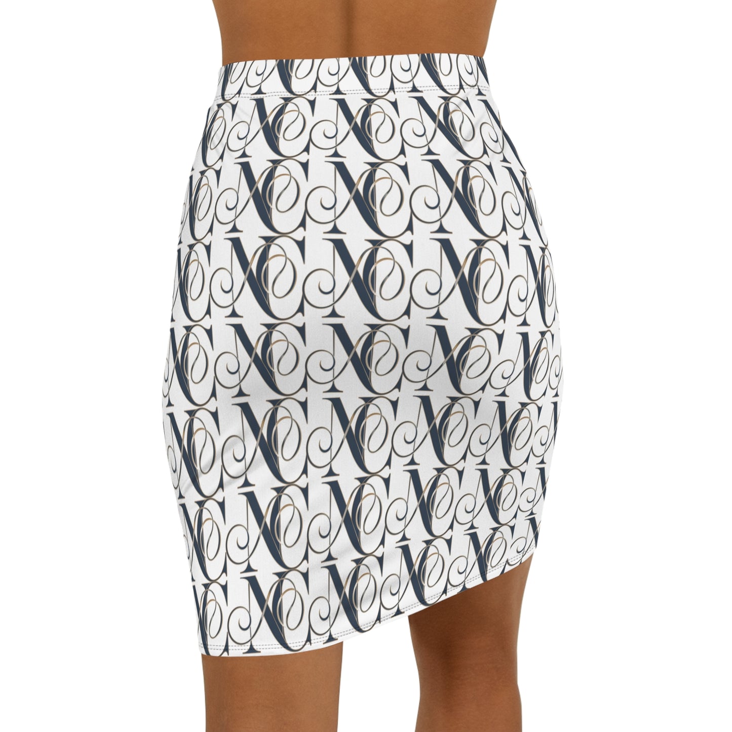 Elegant Women's Mid-Waist Pencil Skirt with Stylish Print